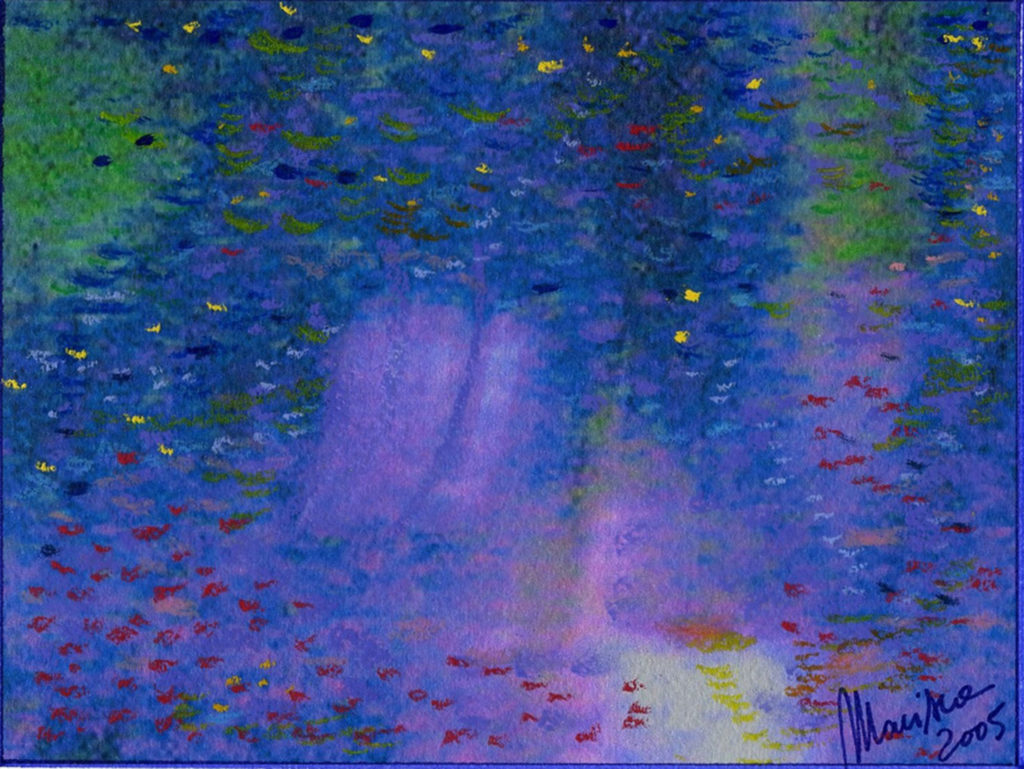 Vento di Marzo maria luisa caputo, Vento di Marzo, 19 x 14 cm, opera mediale a tecnica mista su carta cotonata, 2005